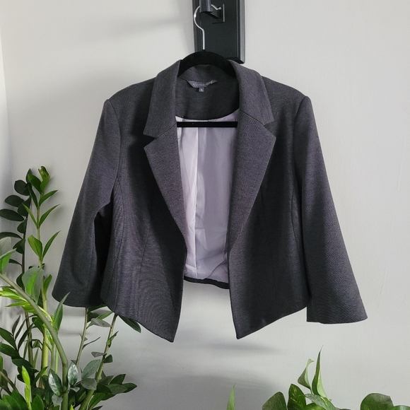SIZE 16 Grey Heather Additionelle cropped blazer - Picture 1 of 4